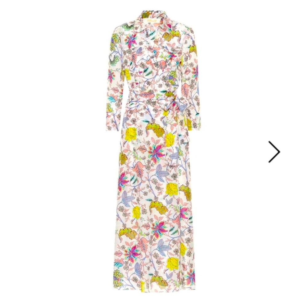 Floral Long Sleeve Maxi Dress in White